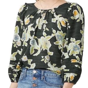 LC Lauren Conrad peasant style blouse with puffy sleeves large